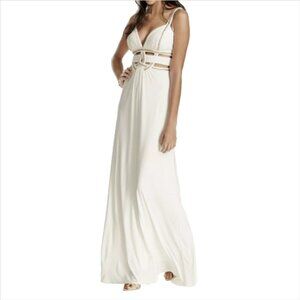 Betsy & Adam Grecian Beaded Cut Out Maxi Dress